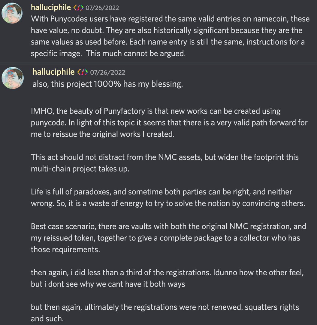 halluciphile's words about Punycodes community