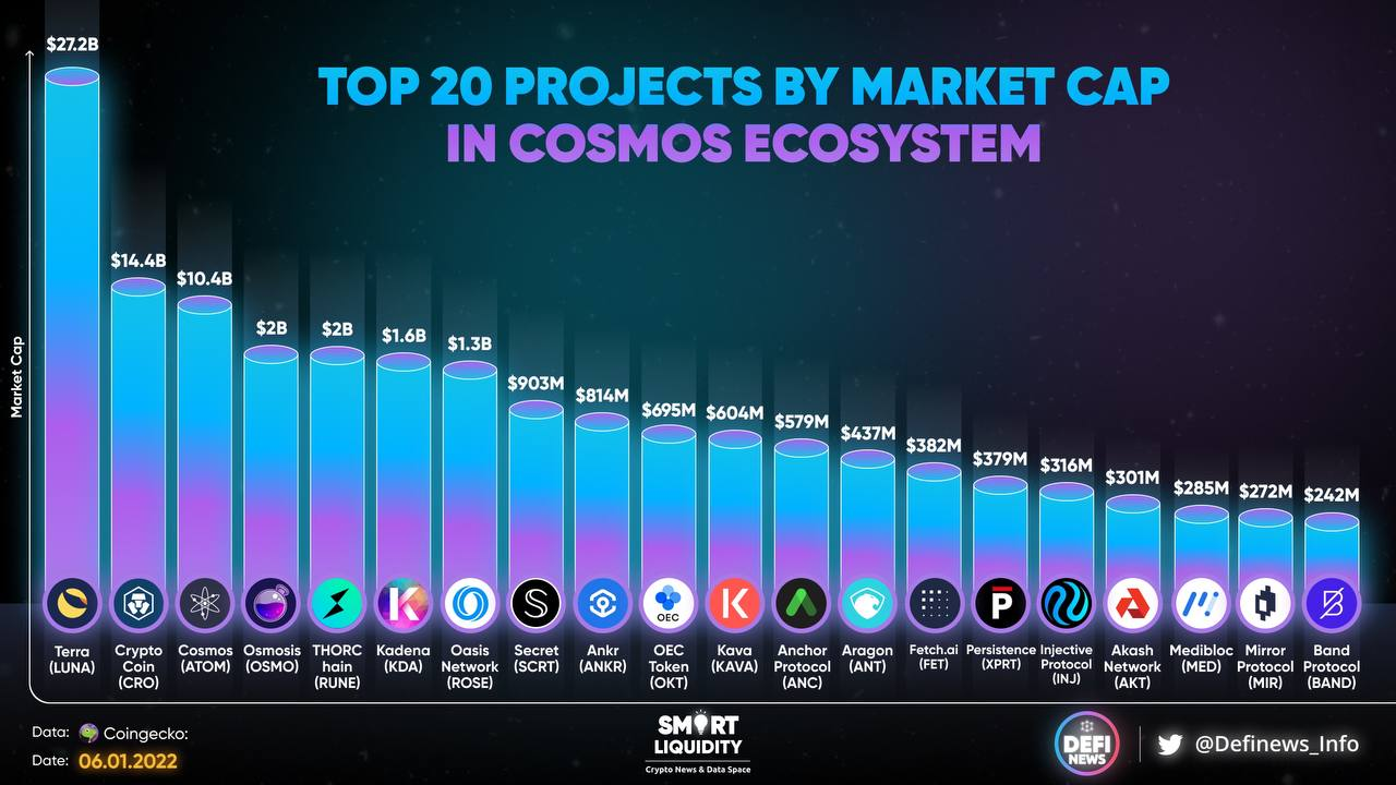 图1-2 Cosmos生态项目市值排行