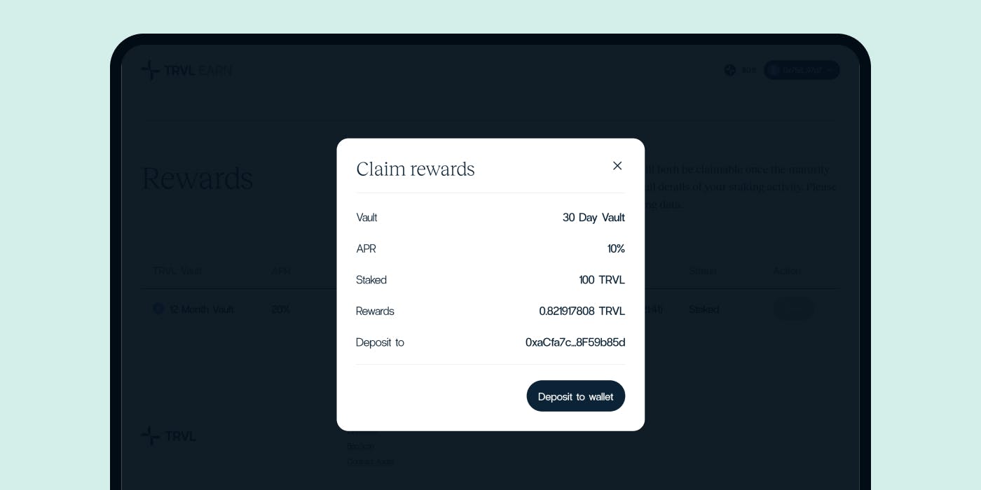 Click "Deposit to wallet" to confirm your claim 