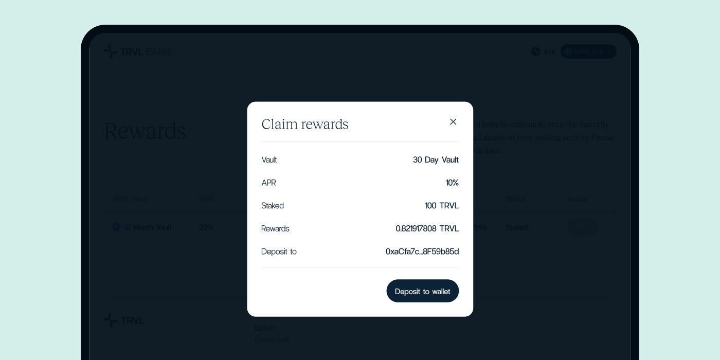 Click "Deposit to wallet" to confirm your claim 
