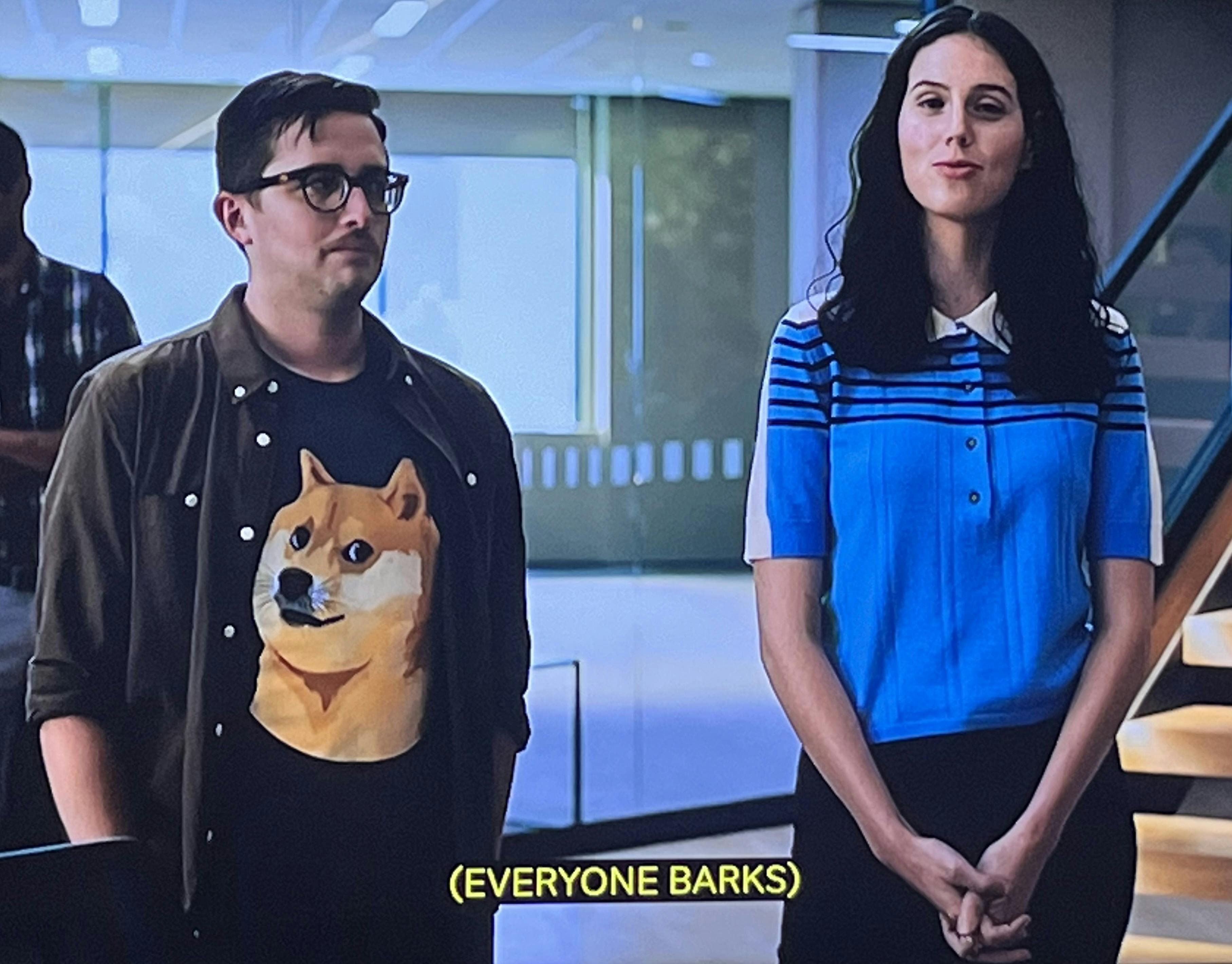 Someone let the doge out in the show “Billions” (S6, E8)