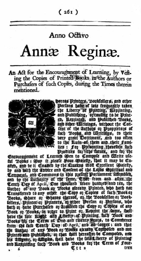 1710年《安妮规约》生效
