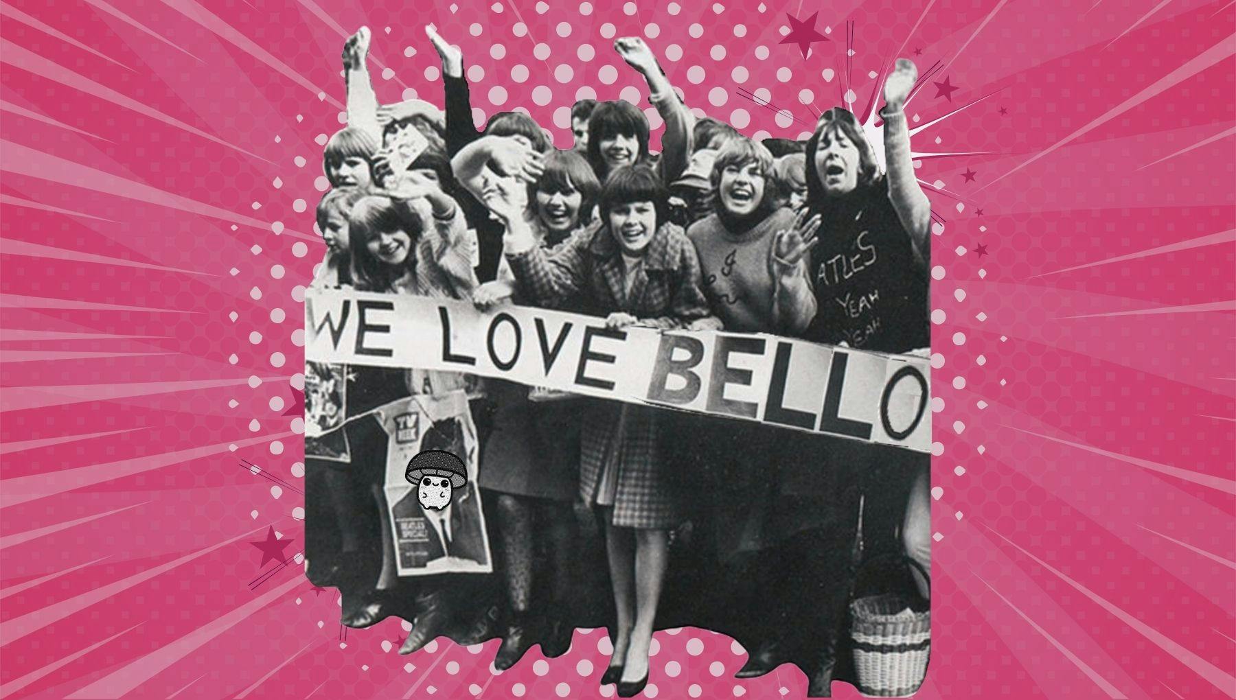 A group of powerful women in the 60s screaming their love for Bello.