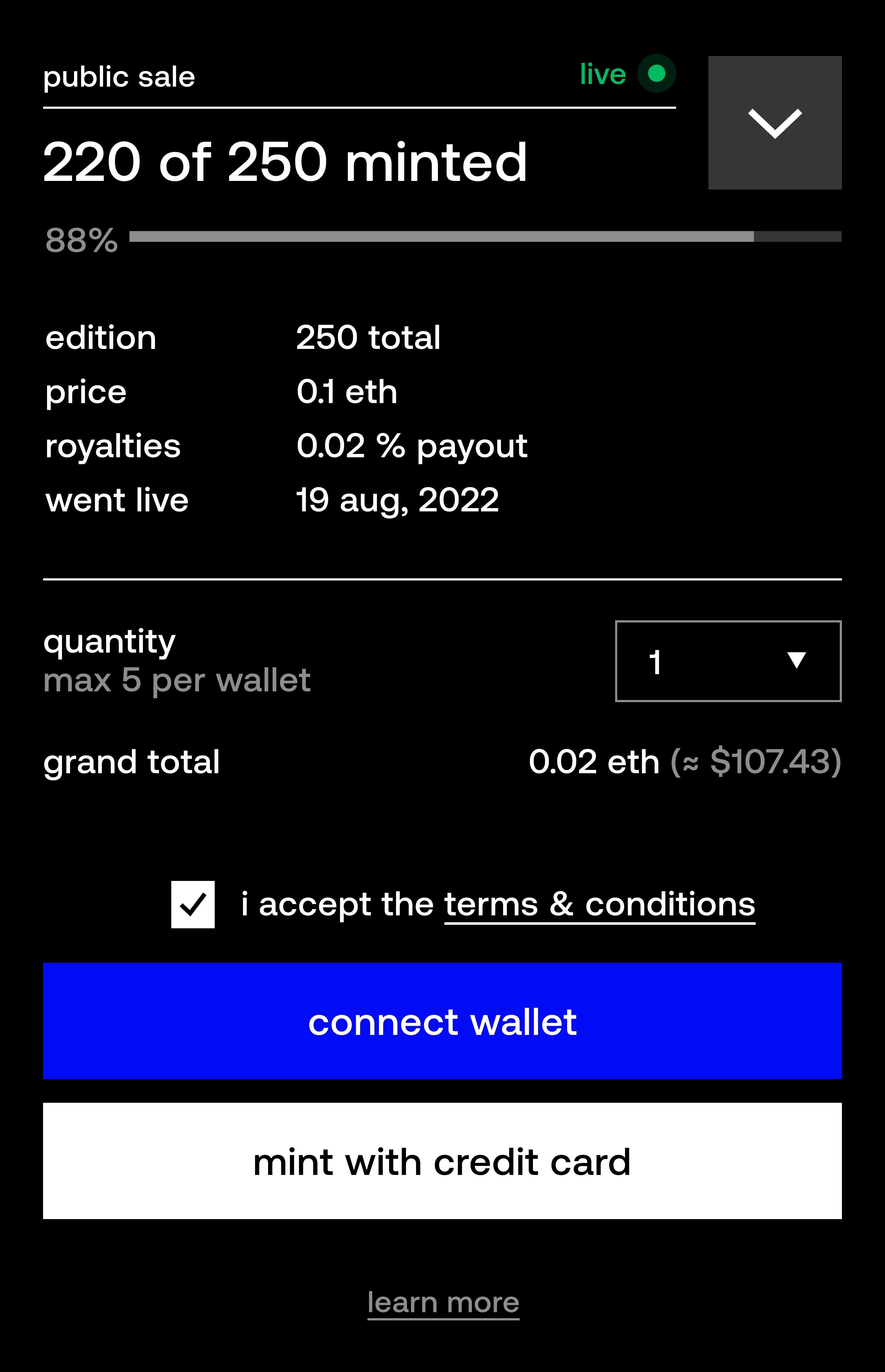 screenshot of the payment page.  please note that the numbers used are just examples.