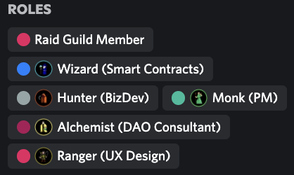 Roles are usually most well-defined in Discord, but many times exist in parallel in various spreadsheets, Notion workspaces, Treasury mgmt apps, and also increasingly in tools like Guild.