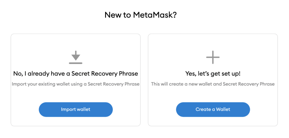 Click “Create a Wallet” to set up your Metamask account if you are a first time user.