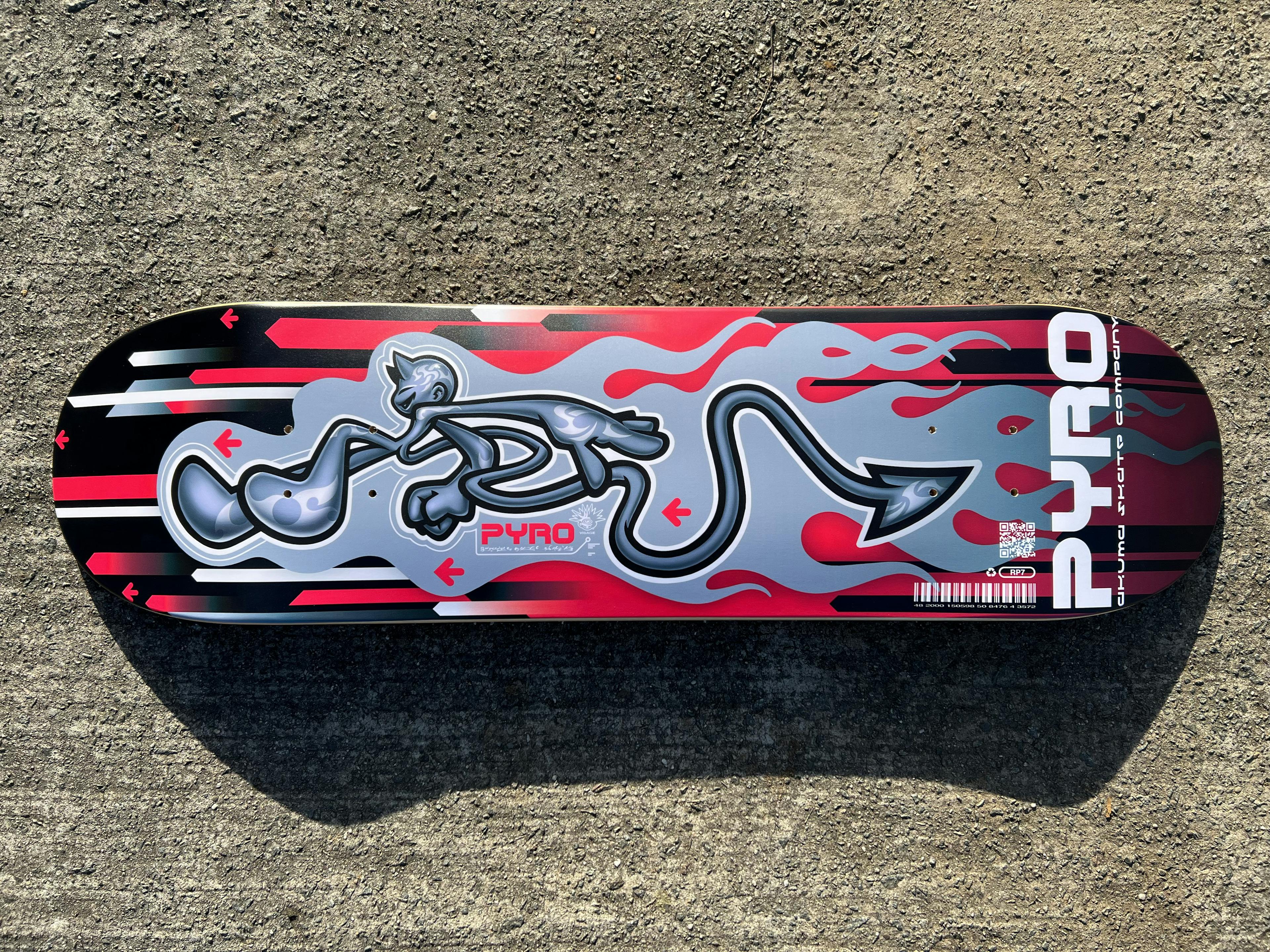 First Pyro Skateboard deck sample