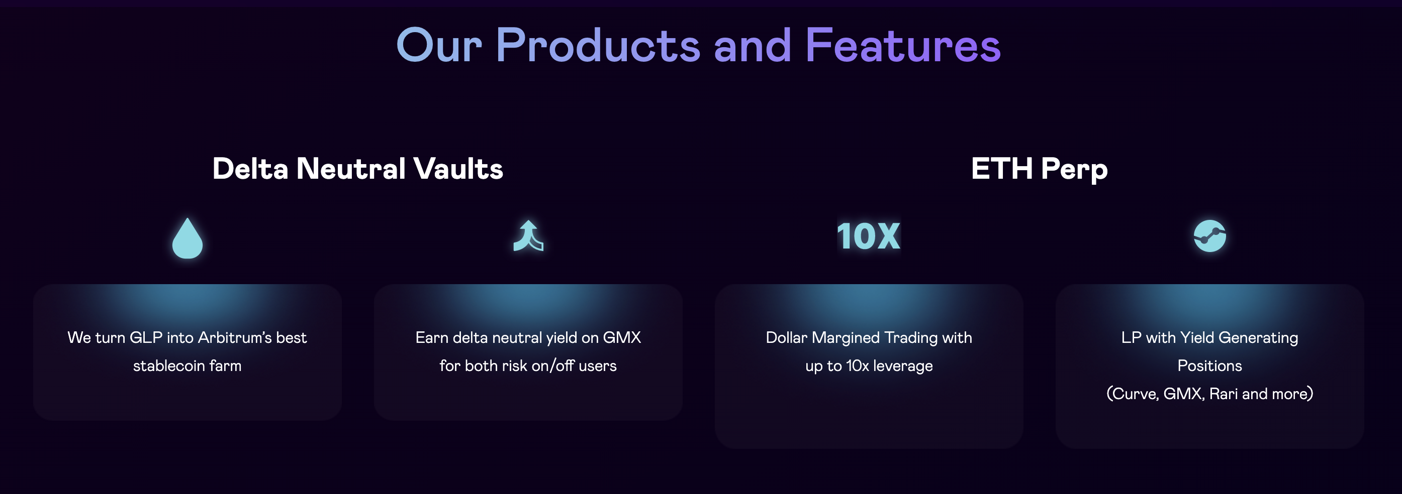 Rage Trade's products, including its GMX products and ETH perp