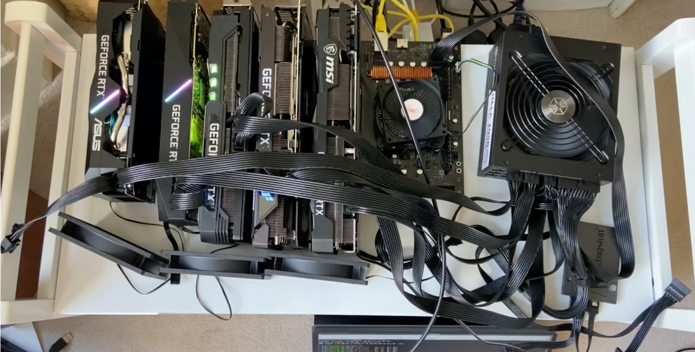 5 Nvidia GPUs combined into a rig. Source: Gensyn
