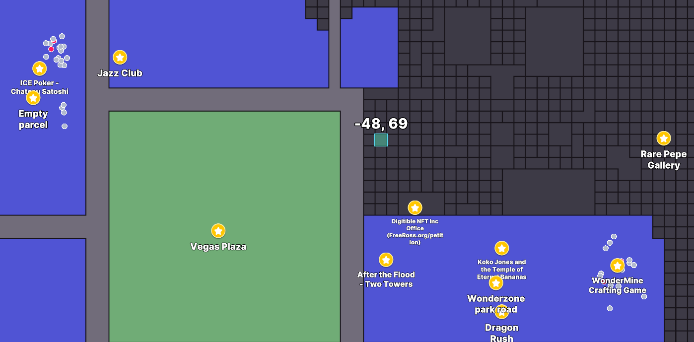Most of the traffic in Decentraland right now is huddled around casinos and play-to-earn games, where non-land owners actually have something to do. The rest of the metaverse largely sits empty, and without any traffic. (Some people like it that way, I'd imagine.)