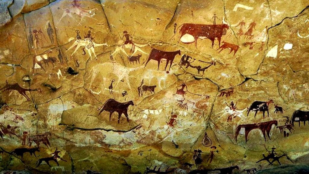 Ancient Ennedi cave painting from Chad