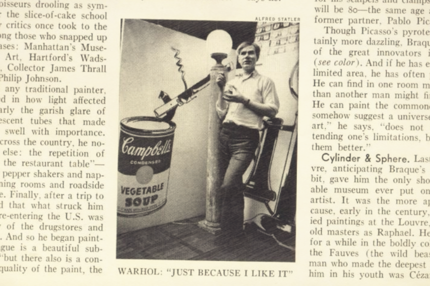 Andy Warhol first appeared on Time Magazine, May 11, 1962.