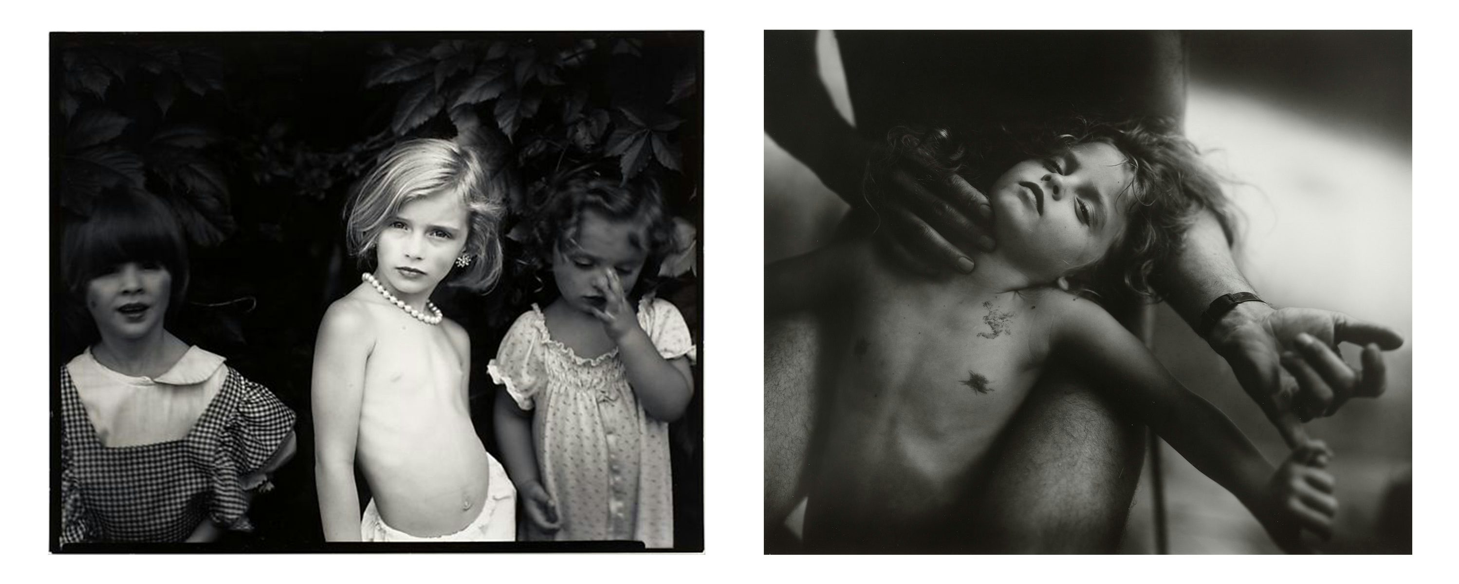 Left: Sally Mann, Jessie at Five, 1987. Courtesy of the MET, Right: Sally Mann, Last Light, 1990. Courtesy Gagosian