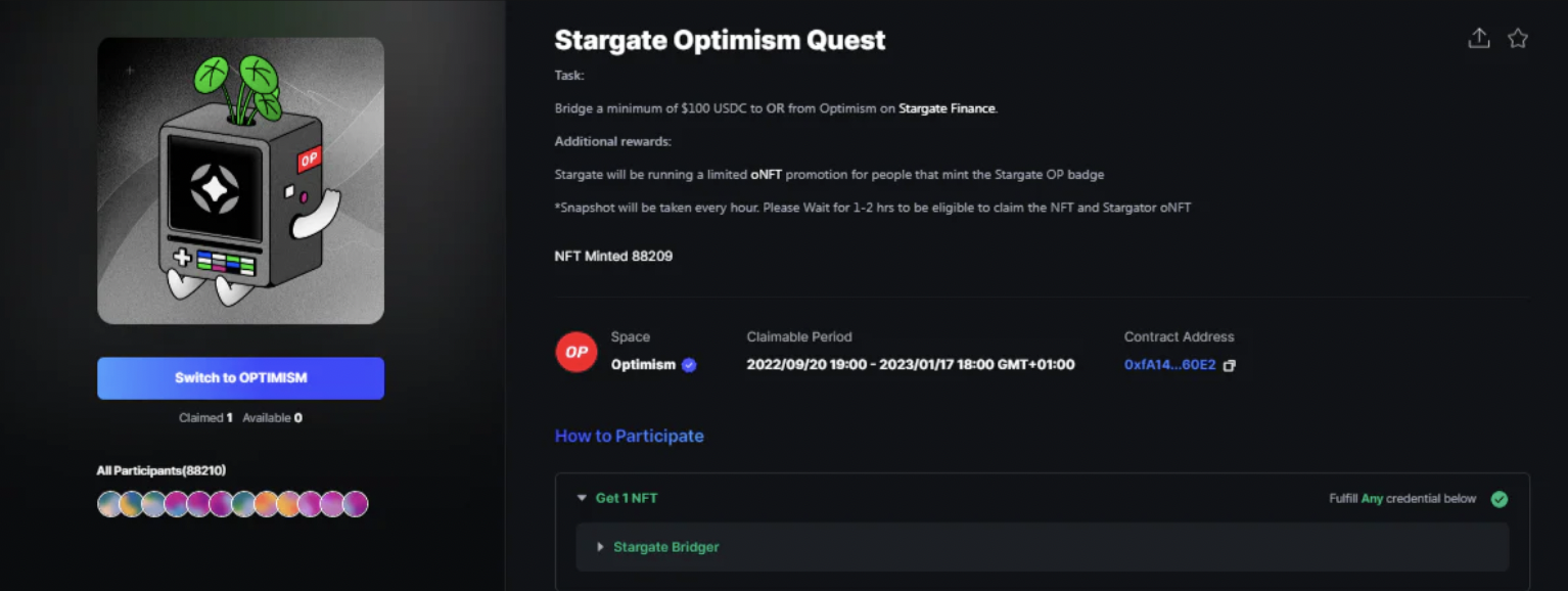 Stargate Optimism Quest