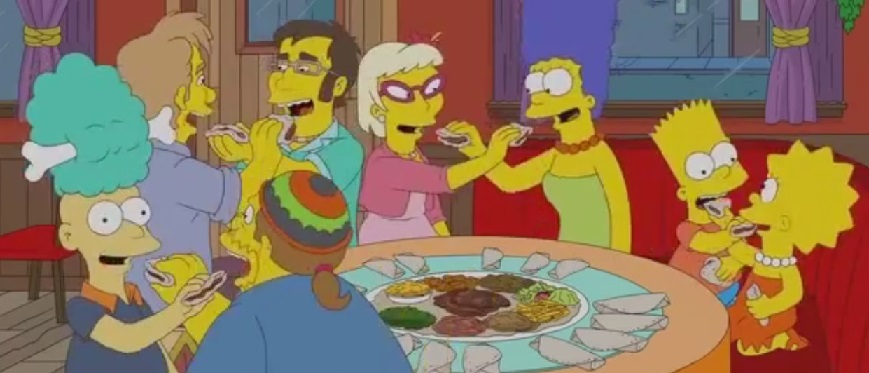 Even the Simpsons came together around a plate of Ethiopian food!