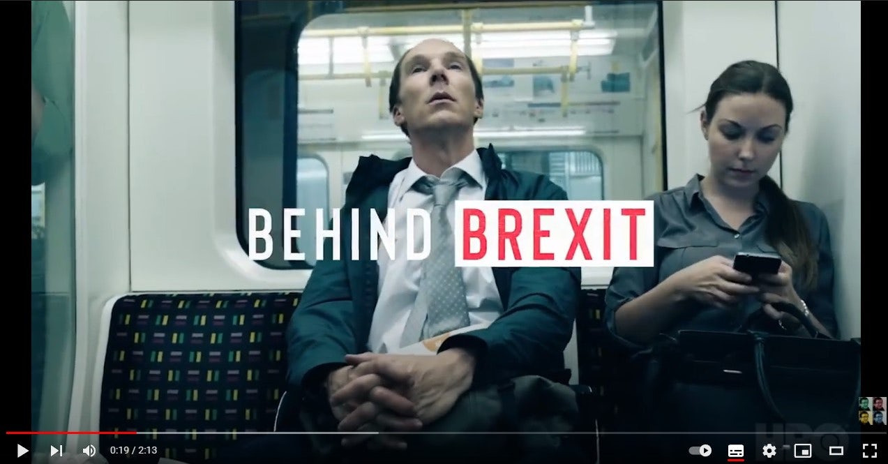 Brexit (2019) 脫歐之戰 預告片。https://www.youtube.com/watch?v=SY2kKOQYXOo