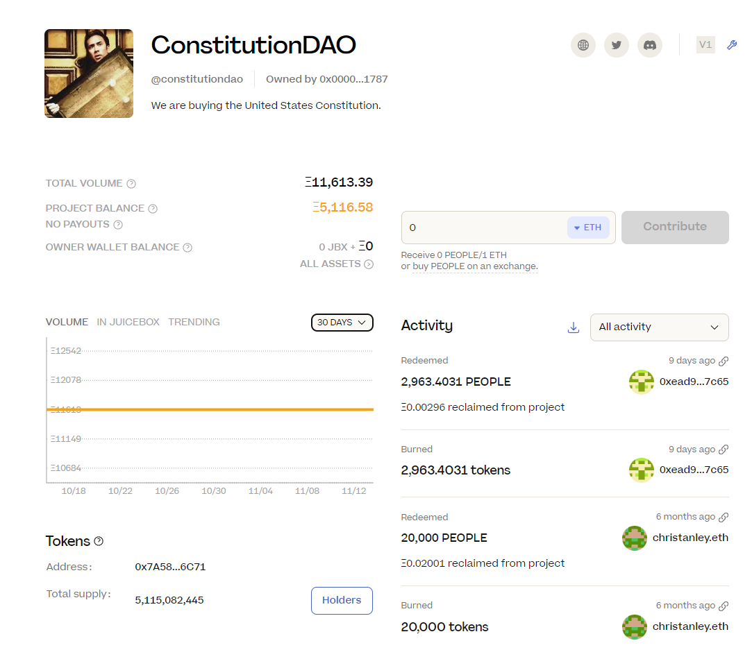 Constitution DAO（$people）