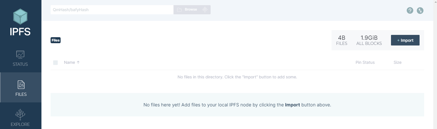 IPFS User Interface / Files