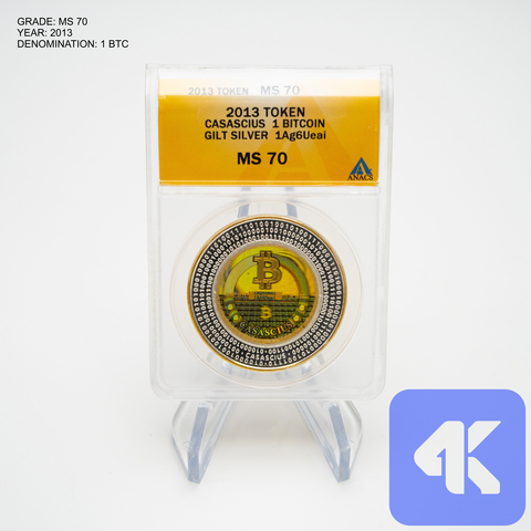 A 1 BTC Gilt Silver Casascius Coin from 4K's Marketplace