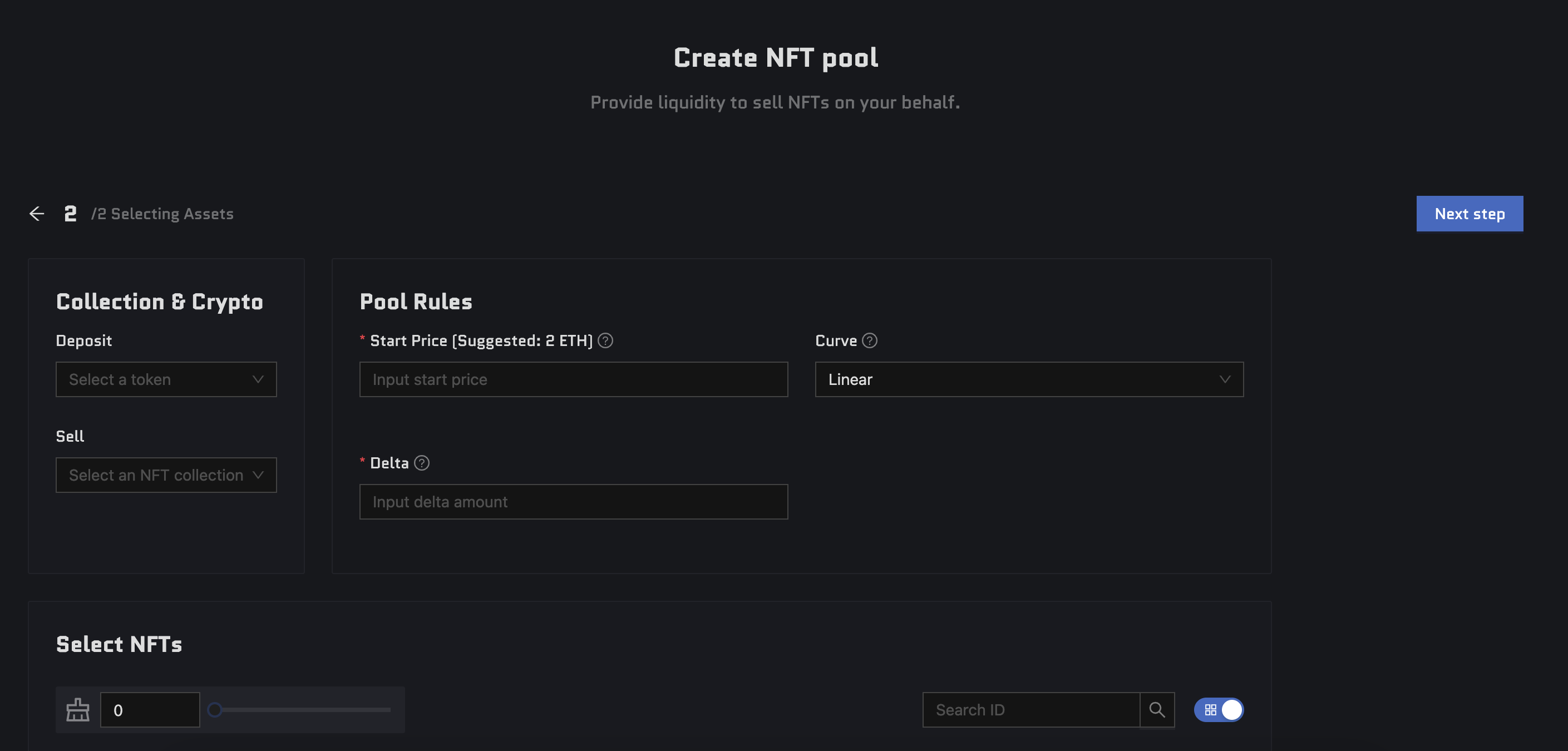 Create NFT Pool