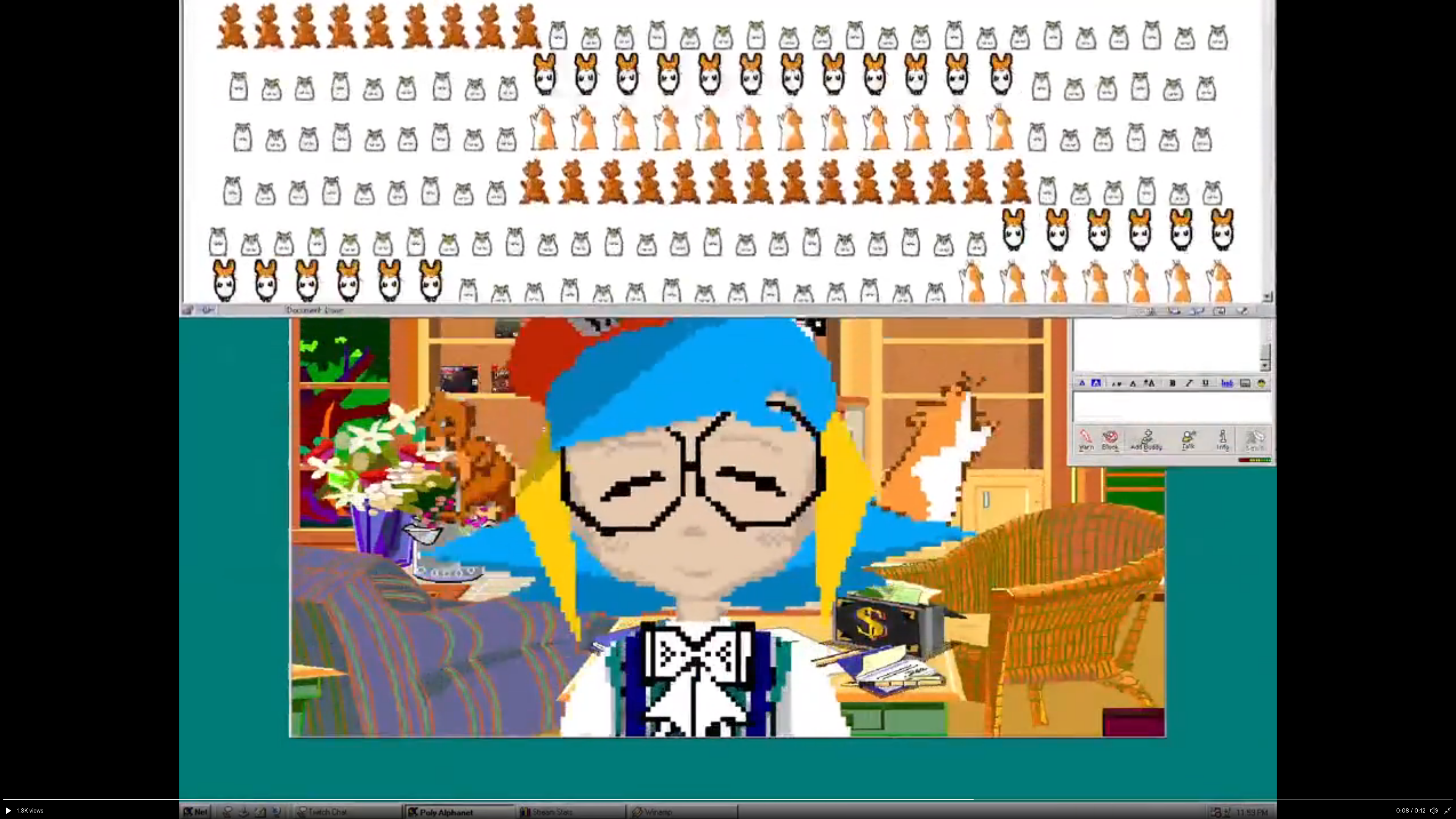 late 90s web1/windows aesthetic that isn't just nostalgia but pokes fun at how absurd it was + a sincere streamer is next level (just noticed the Microsoft Bob riff here lol)