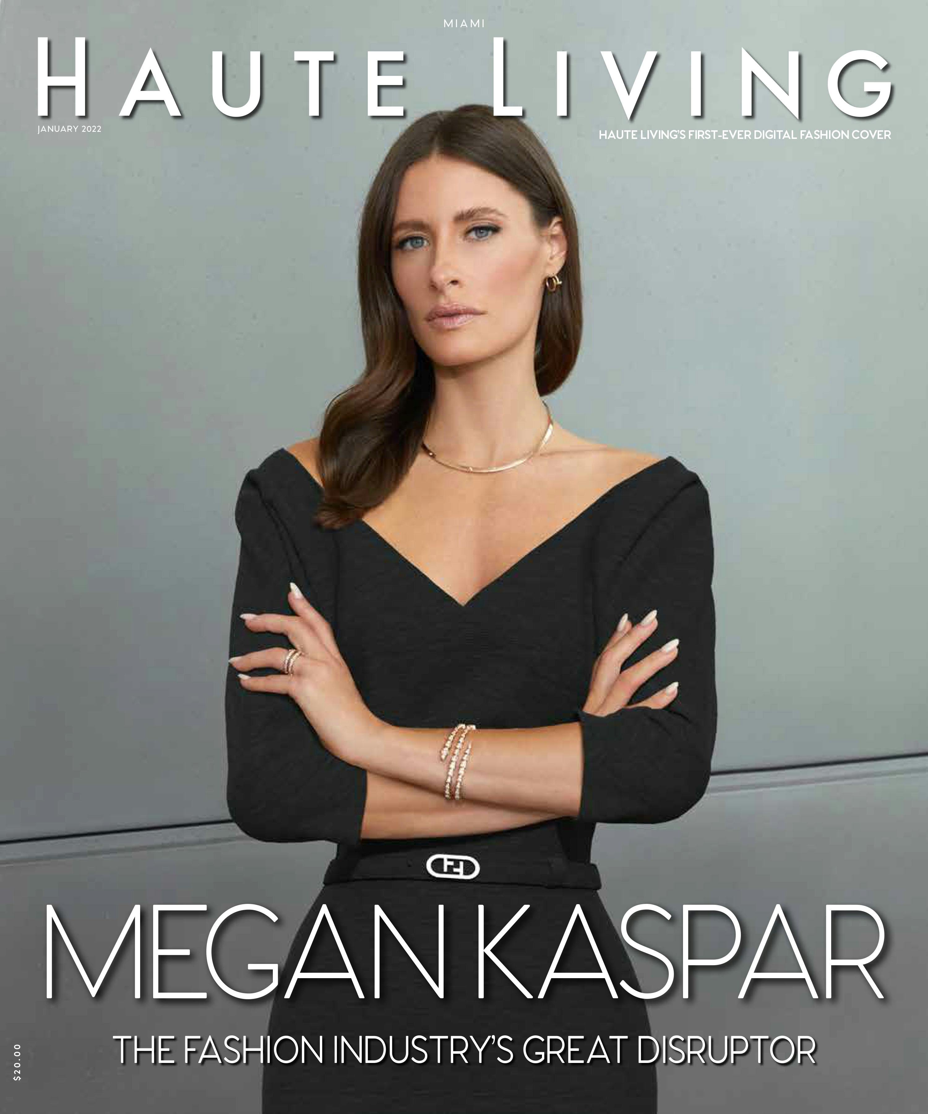 Megan Kaspar on the cover of Haute Living issue