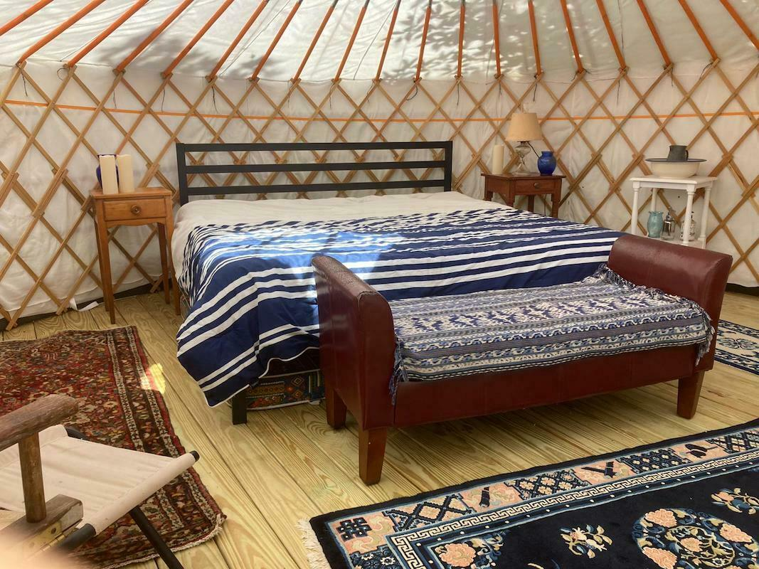 Yurt interior.