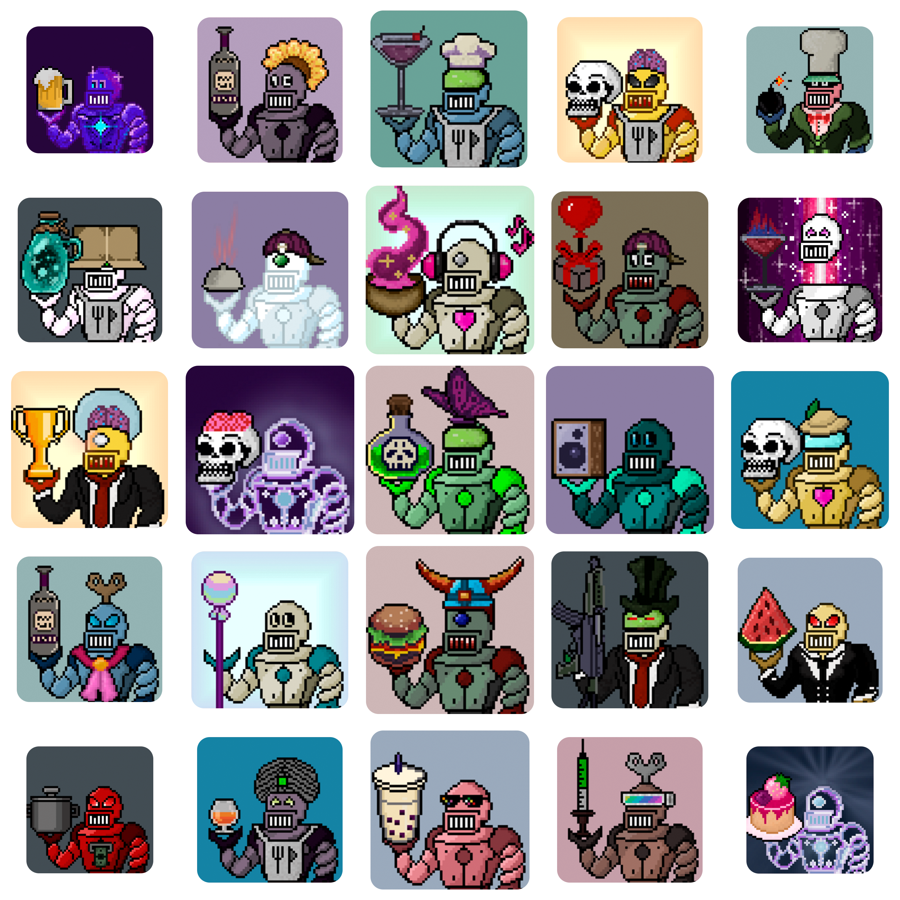 DroEats - Collection of 3500 pixelated robots, with more than 270+ unique traits. Trade on the biggest NFT marketplace on Arbitrum! 