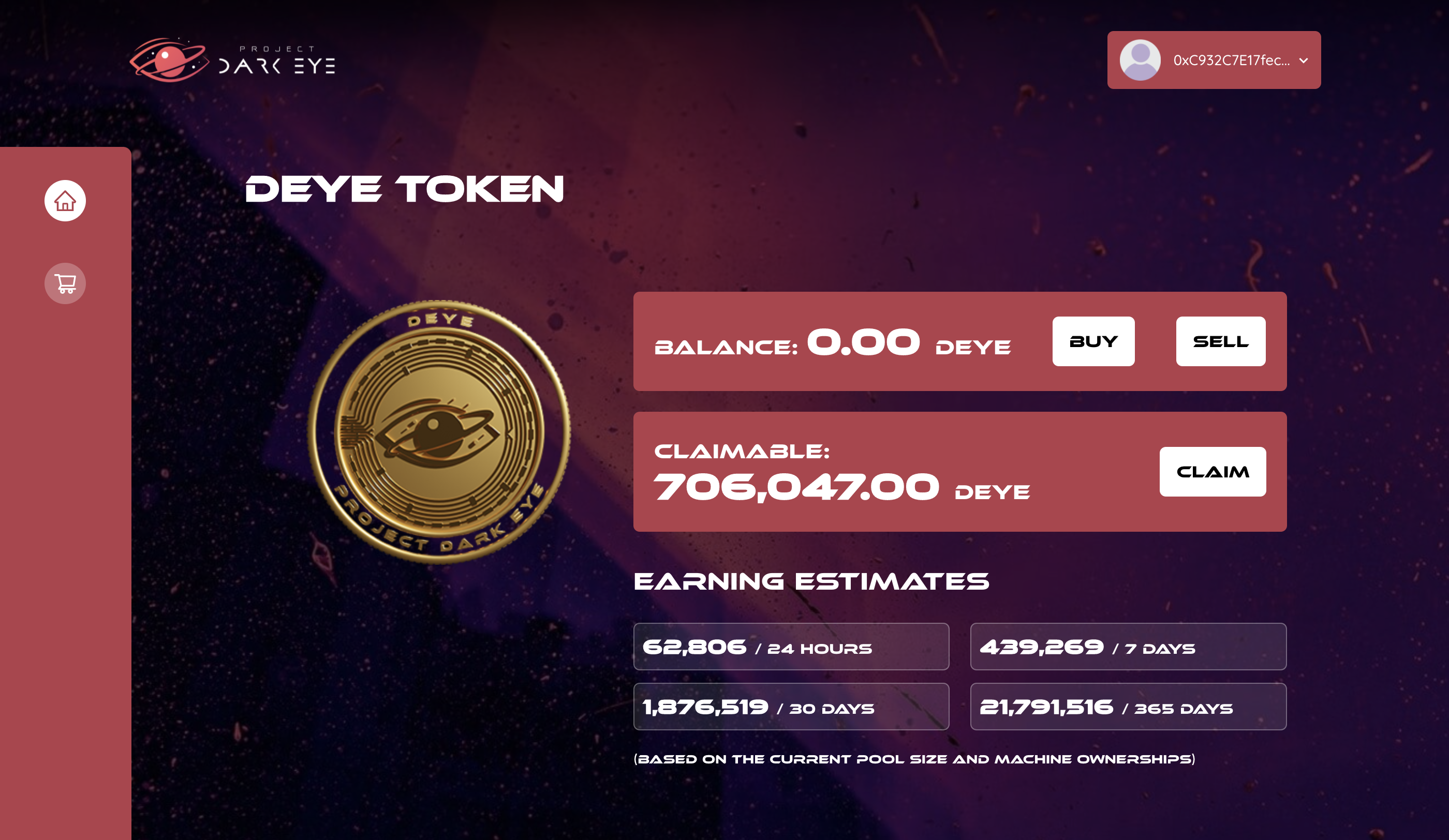 DEYE tokens claimable from 5/4 9:00 PM PST
