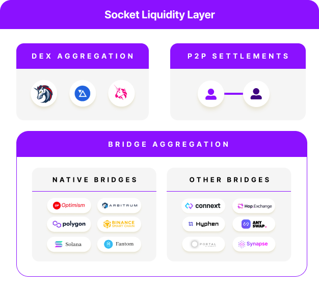 The distribution of the Socket liquidity layer