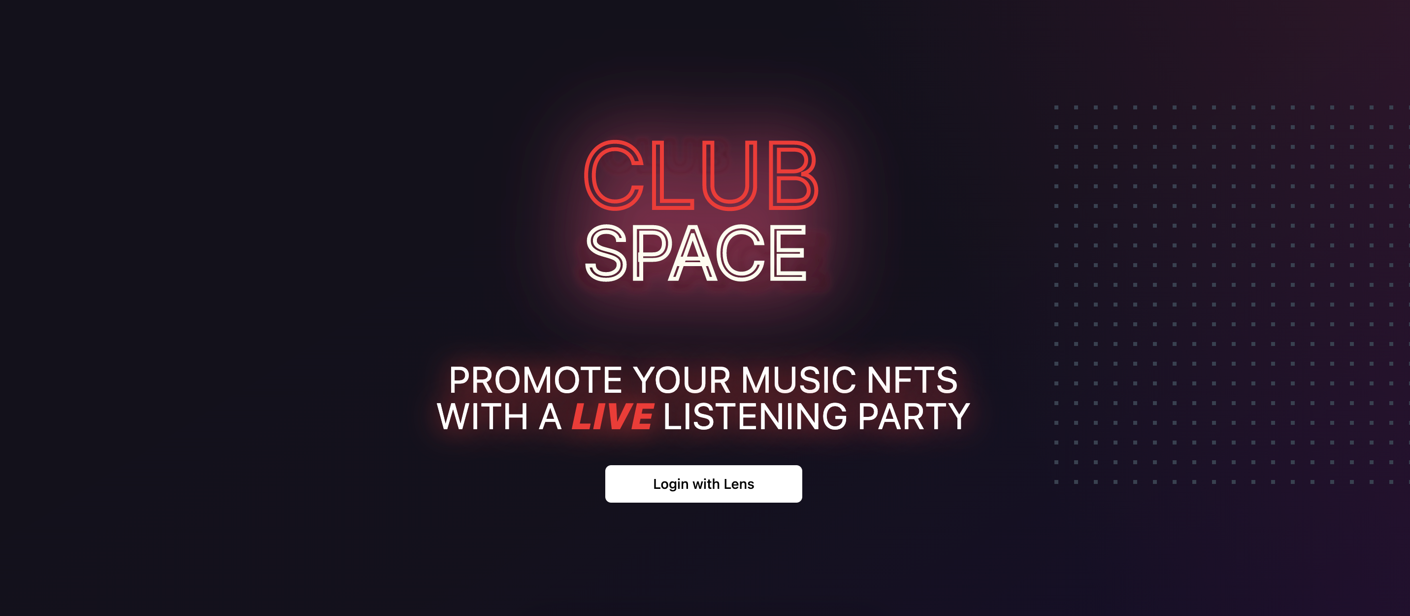 Promote your music NFTs with a live listening party