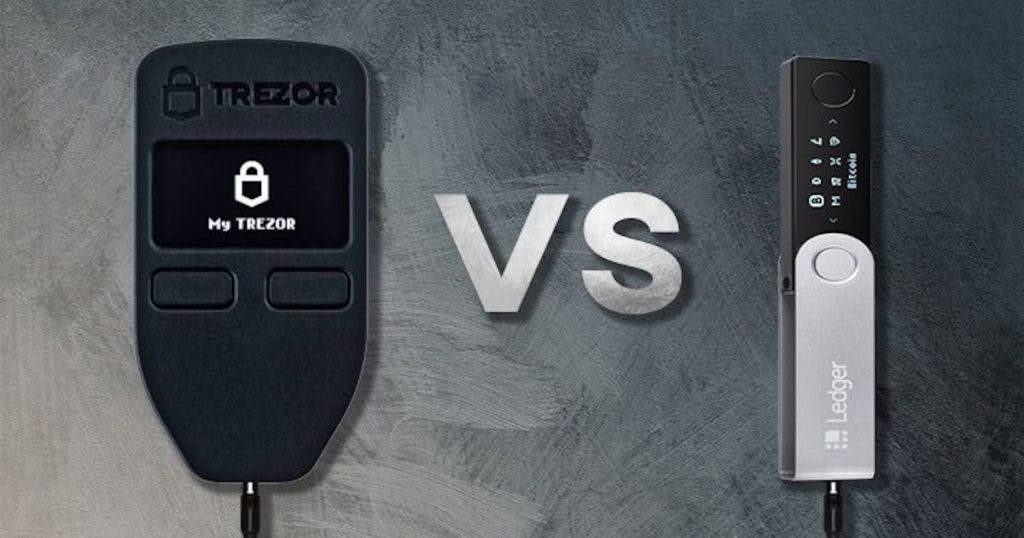 Trezor and Ledger; the two hard wallets available for storing valuable NFTs that can be traded peer-to-peer. Image from: https://chaindebrief.com/trezor-vs-ledger-crypto-cold-wallet/