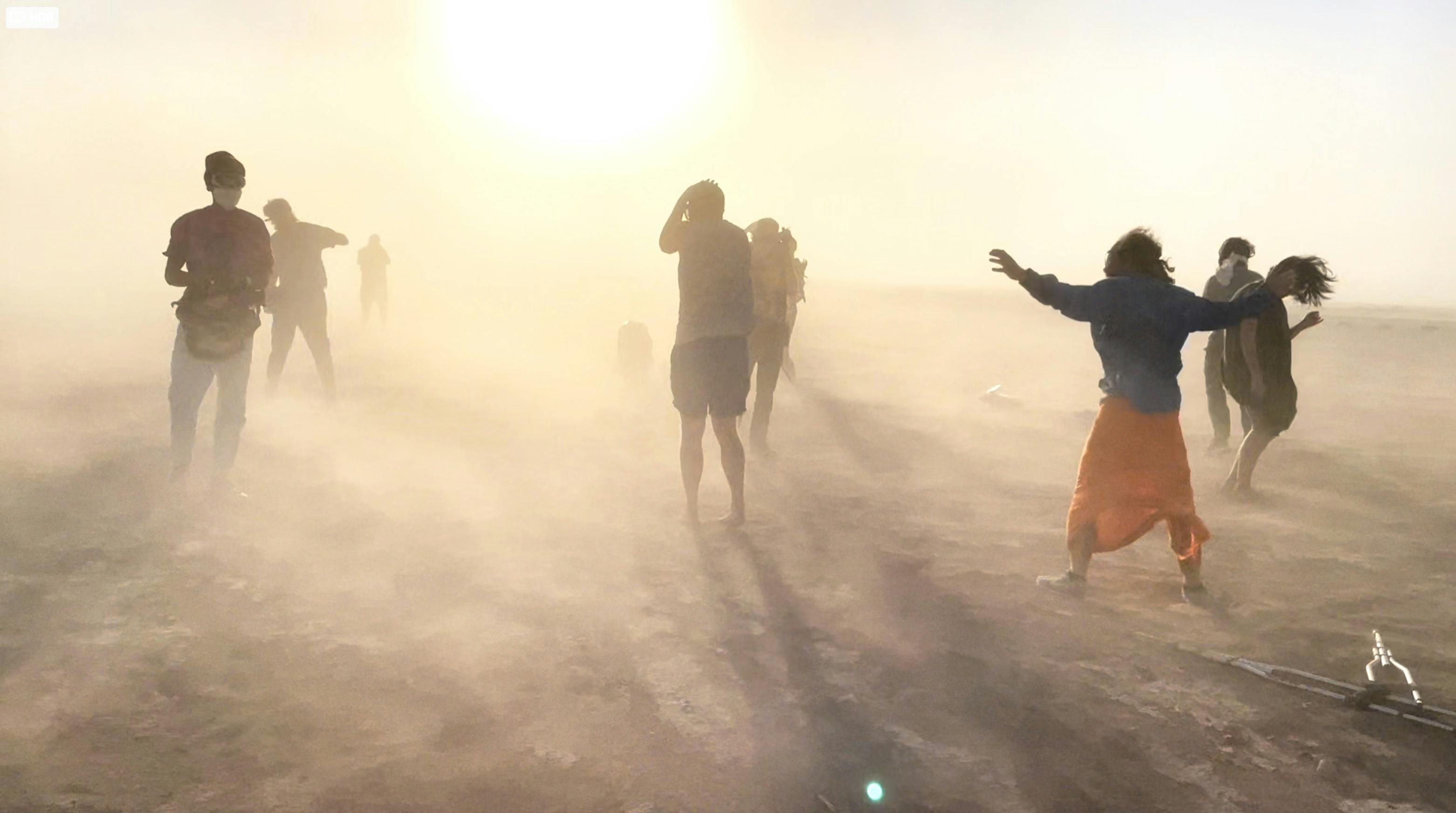 Desert rave led by @alejandro at a 25mph dust storm