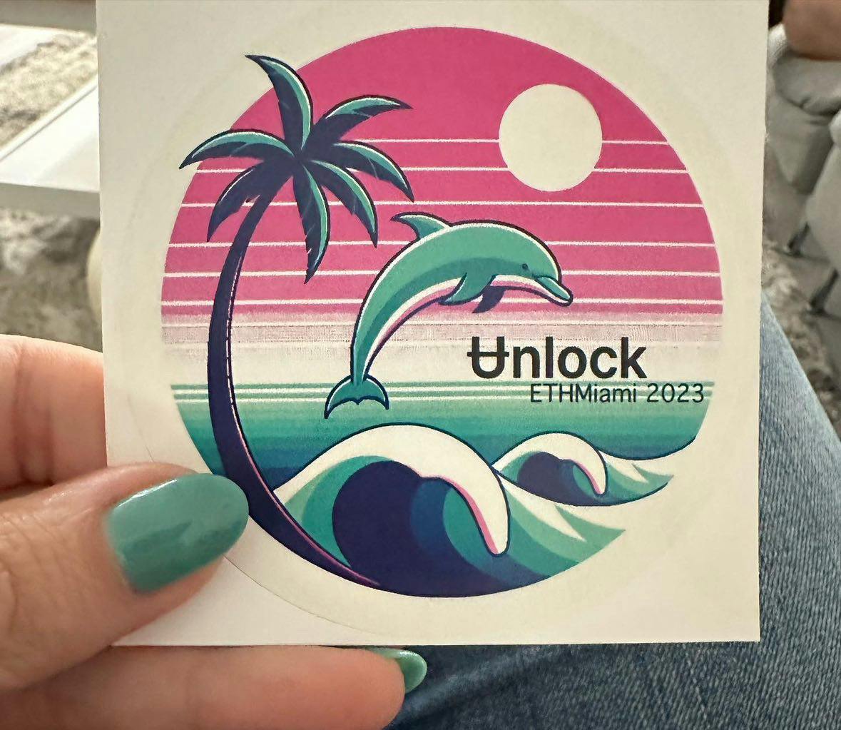Unlock's event-specific sticker was a hit among attendees 
