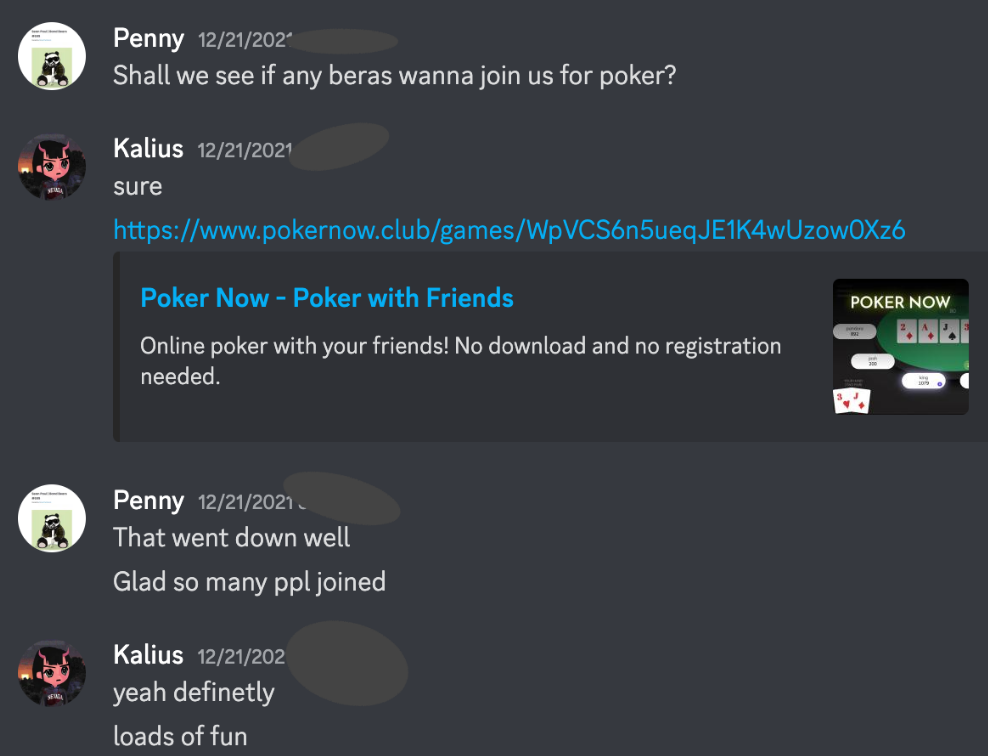 Poker with frens