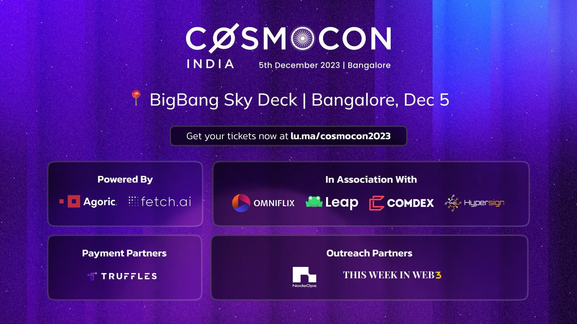 CosmoCon'23 in Bangalore on December 5
