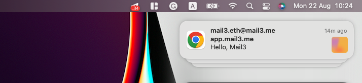 Mail3 notification