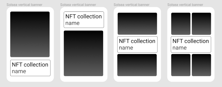 Sample layouts for a Solsea NFT Collection Vertical Banner