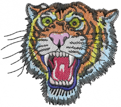 Embroidered Tiger Face | Source: embroiderydesigns.com, Item: 22848