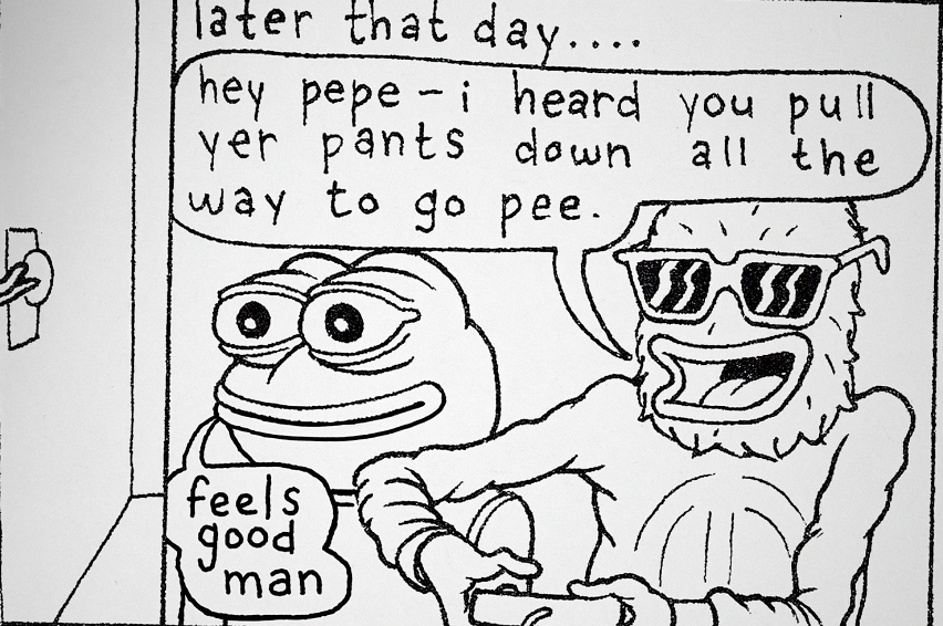 The original comic Pepe originated from which seems like a total non-sequitur at this point.