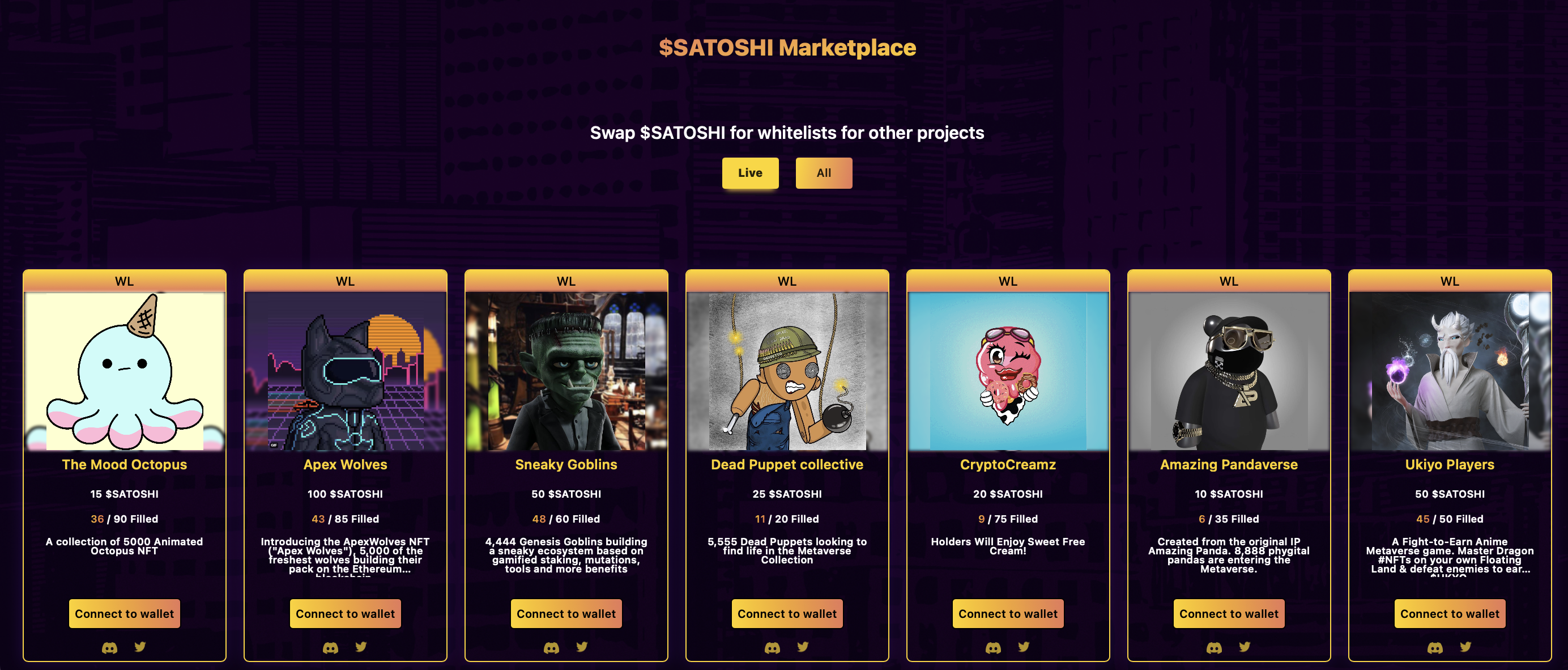 Satoshi Runners Whitelist Marketplace