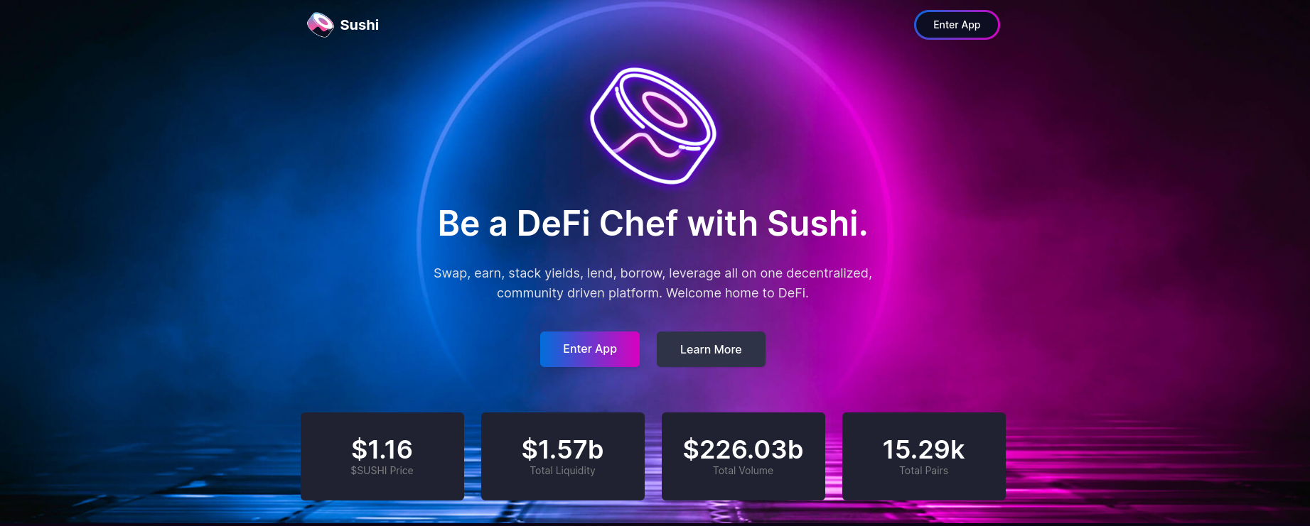 Sushi.com is one of the prominent DeFi places in web3