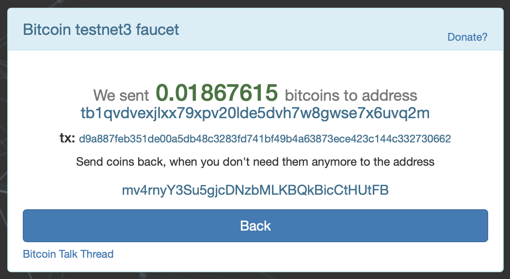 Confirmed! My testnet coins should be available for “spending” in ~15 mins