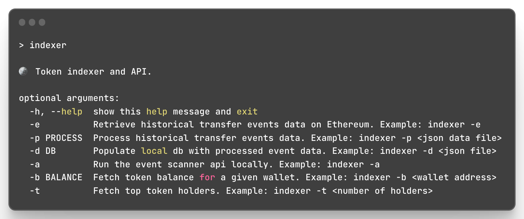 the scanner cli, which is installed under the package name "indexer".