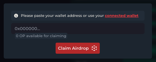 Claim OP on your connected wallet or send your airdrop to a different address!
