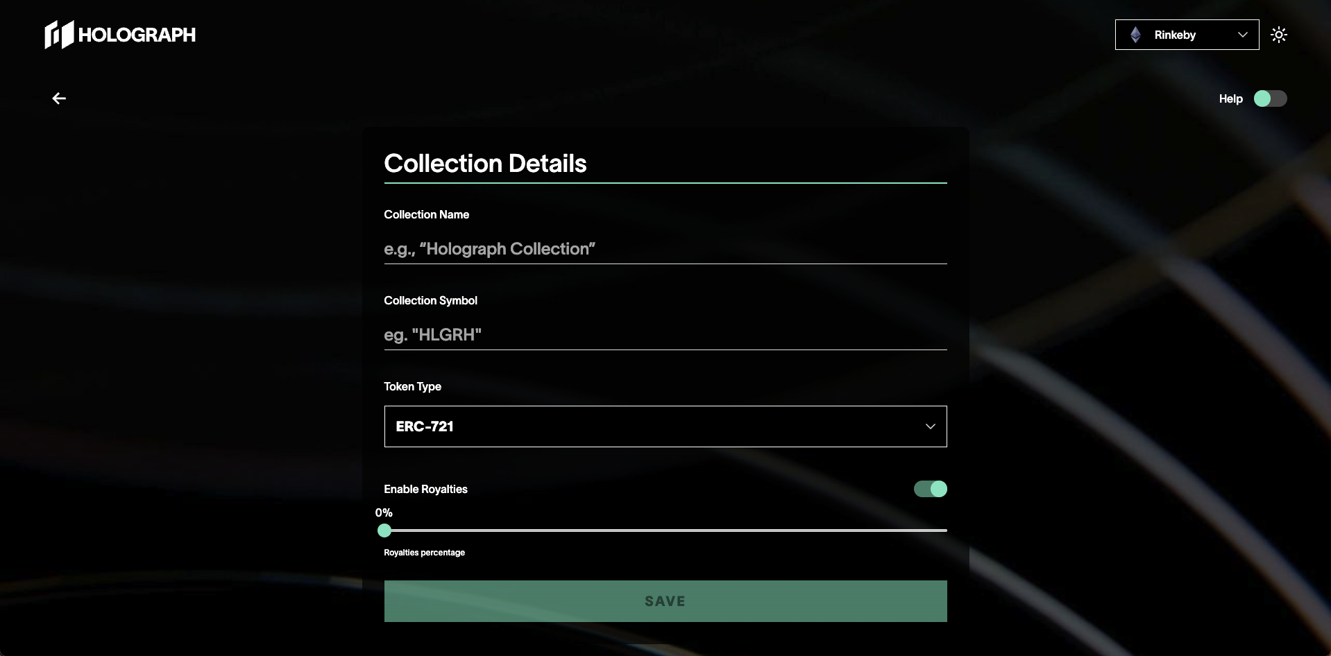 Holograph's Collection Detail Screen