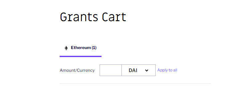 Choose amount and currency