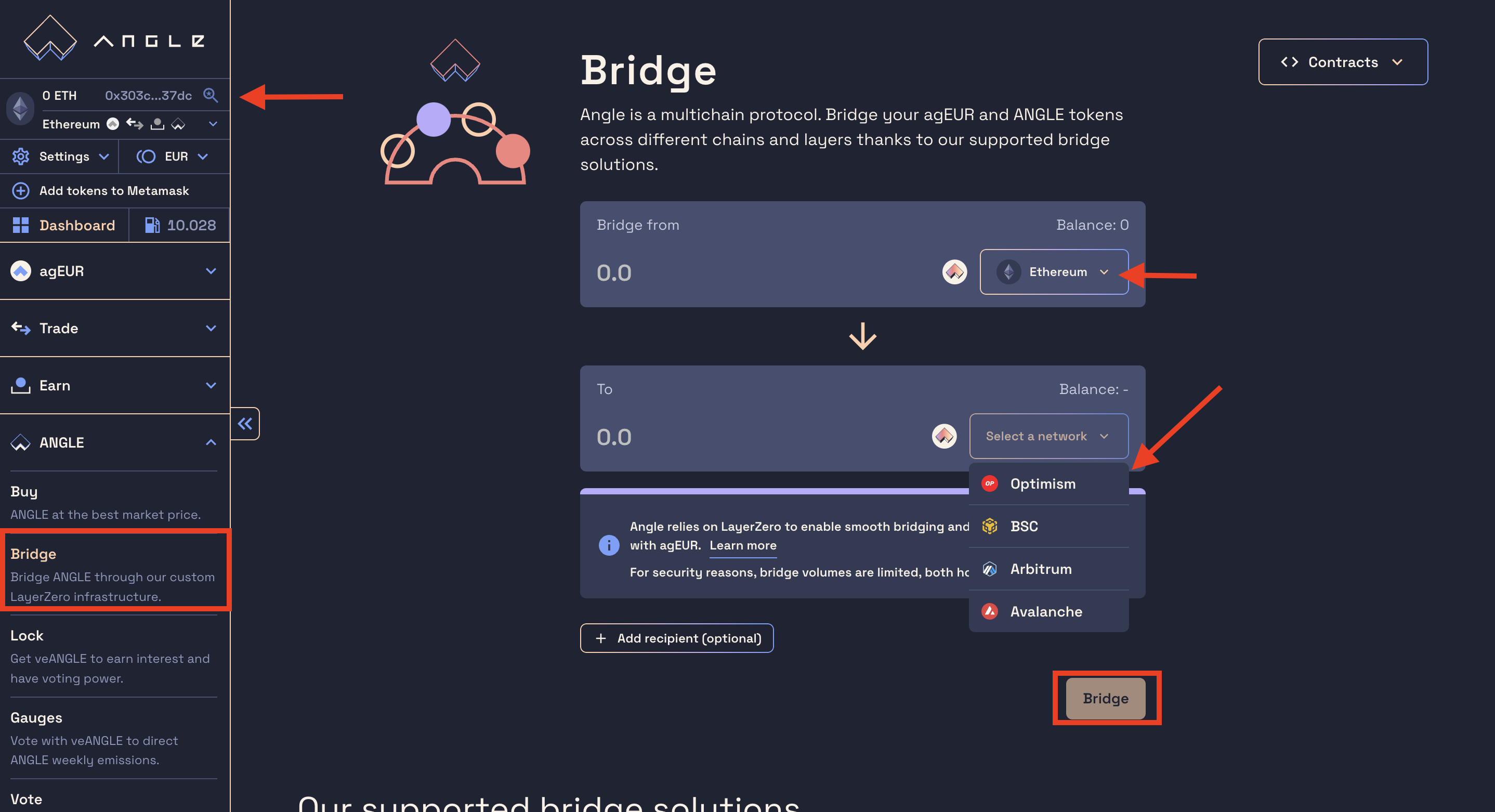 Use Angle Protocol to bridge some tokens.