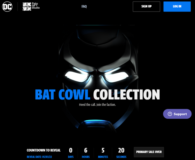 Image Description: Bat Cowl Collection Landing Page