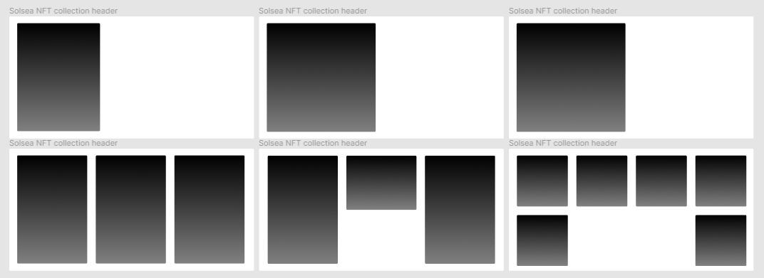 Sample layouts for a Solsea NFT collection header